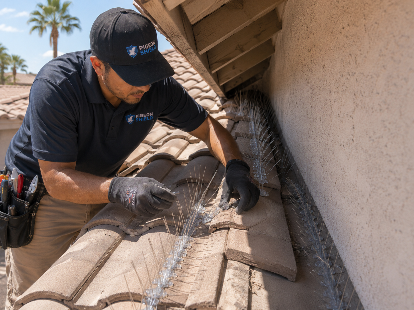 Bird Spikes Installation for Rooflines, Ledges, Signs & Beams